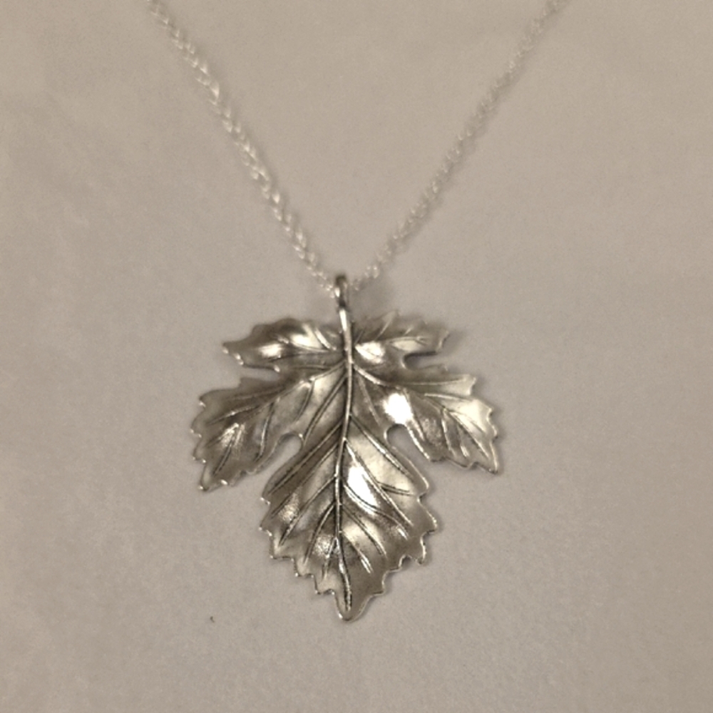 Leaf NECKLACE 925S PLATE 20 INCH CHAIN FALL MAPLE LEAF